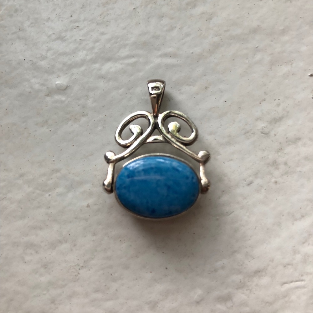 Reversible Blue and Black Pendant